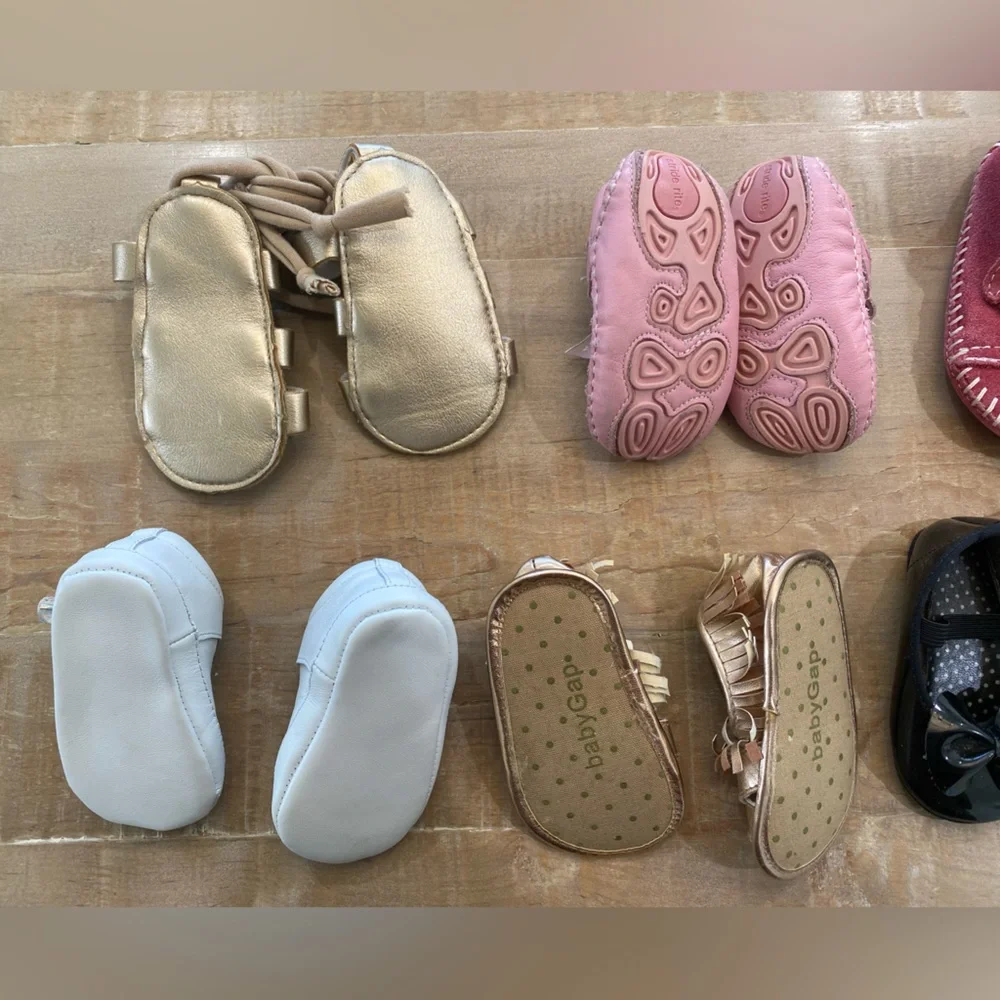 7 baby girl toddler moccasin shoes sandals slide on Stride Rite Baby Gap Romirus
